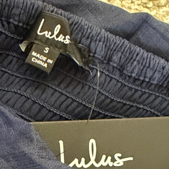 LULUS Women Small Sweetness Sunshine Navy Strapless Midi Fit Flare Pockets Dress - Picture 13 of 15